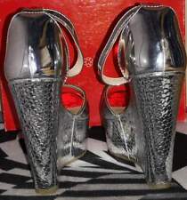 silberne Wedges Sandaletten  -