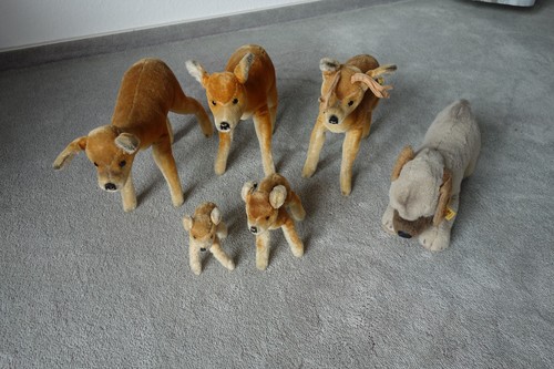 Steiff rehe kitz und hund - kitz,