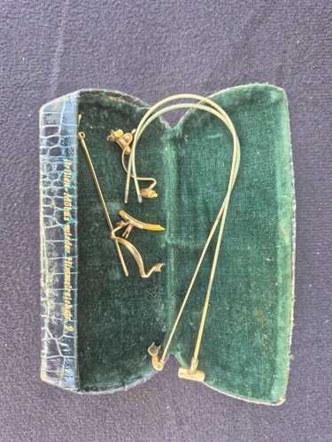 Alte nickelbrille mit etui - alte,