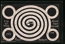 Ansichtskarte Vexierbild mit Labyrinth, optische Täuschung 1899 