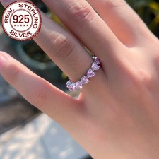 Schöner Rosa CZ Herz Tennis