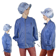 Casual Biker Look Kunstleder Jacke Übergangsjacke Geschmeidig Rauchblau Gr.40