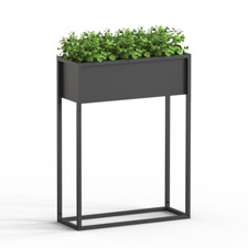 Metall Blumentopf  schwarz mit