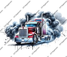 Bügelbild ca. 12x20 cm Peterbilt USA Ami Truck DTF-Transferdruck Aufbügler