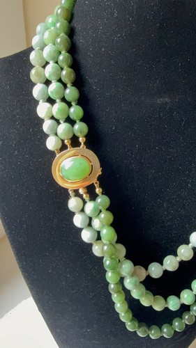 Dreifädige halskette jade - halskette,