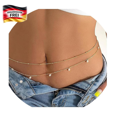 Bauchkette damen silberset - bauchkette,