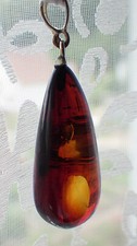 SCHMUCK-STCK Anhänger  BERNSTEIN  gebohrt Silber Silberöse Stein Heilstein 1