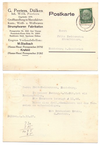 135893 postkarte peeters - -, g.