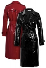 Damen Maxi Trenchcoat Vinyl