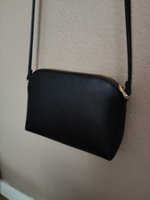 Kleine Handtasche Umhängetasche Kunstleder | H&M | schwarz gold