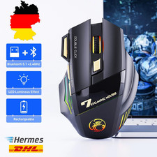 Imice GW-X7 Gaming Maus Drahtlos 2,4Ghz Bluetooth 3200DPI 7 Tasten LED