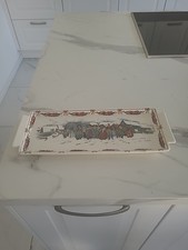 1x KUCHENPLATTE OBERNAI SARREGUEMINES FRANCE H.LOUX 39 x 15 cm