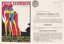 Raimund Geiger - Cirkus Reinhardt München Fasching Einladung 1912