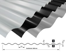 (20,48 €/m²) Wellblech Wellblechplatten Profilblech Stahl 0,5mm W-25 Wandblech