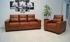 Echt Leder Sofagarnitur 3+1