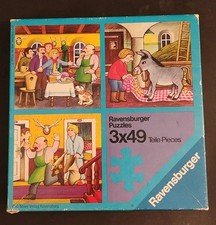 Ravensburger Puzzle - 3 x 49 -  Tischlein Deck dich - 1976 Hermann Wernhard