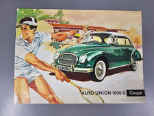 Altes Prospekt Katalog Oldtimer Auto Union 1000 S Coupé 50er 60er Selten Vintage