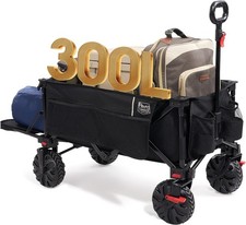 TIMBER RIDGE XXXL Bollerwagen Faltbar 300L Extralang Heckklappe All-Terrain