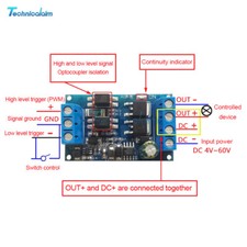 High-Power 600W MOS Tube FET Trigger Switch Drive Module PWM Control DC 4V-60V