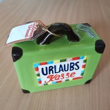 schöne Spar Dose / Sparbüchse als Reisekoffer aus Keramik - Neuwertig !