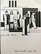 Gerd Arntz - signierter Druck
