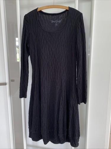 Damen jersey kleid schwarz - damen, m