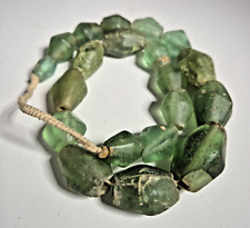 Strang alte fecettierte Glasperlen Jatim beads  grün Jember Java Indonesien 694