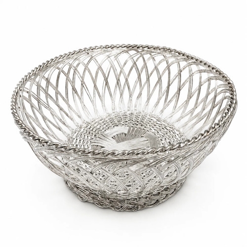 Vintage korb geflochten silber - vintage,
