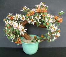 Feng Shui Edelstein Blumen topf Bonsai Glücksbaum Bergkristall Jade Antik China