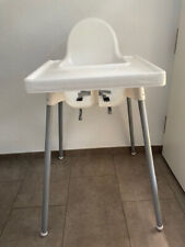 IKEA ANTILOP Kinderhochstuhl mit Tablett, Sitzgurt, Babystuhl, weiß/silberfarben