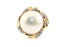 Ring Gold 585 14K Mabe-Perle