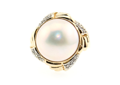 Ring gold 585 - 585, mabe-perle