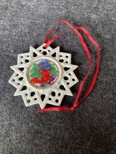 Hutschenreuther Weihnachts Schmuckstern Stiefel / Kerzen/ Christbaum Anhänger