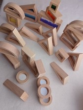 HOLZ Bausteine Spiegelbausteine zum Stapeln und Bauen 