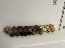 Rattan Deko Holzkugel geflochtene Kugel braun