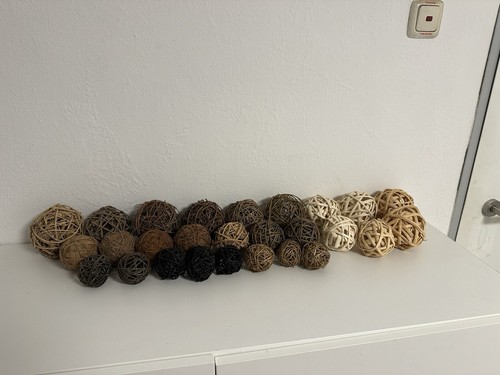 Rattan deko kugeln set - set, •