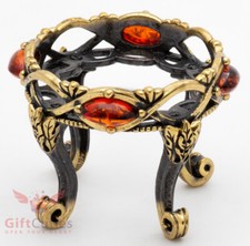 Brass Amber Candle Tealight