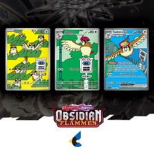 Pokémon Karte Taubsi Tauboga Tauboss ex OBF Bundle Obsidianflammen DE NM