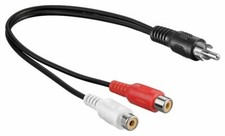 Cinch Y Kabel Adapter Cinch Stecker auf 2x Chinch Buchse schwarz rot weiss 0,2 m