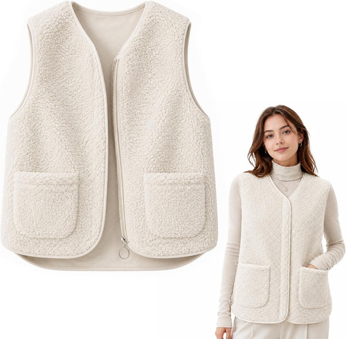 Teddy fleece weste - fleece,