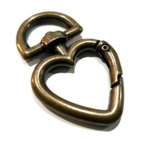 34) Karabiner Herz 45 x 27 mm silber gold schwarz messing Schlüssel Tasche