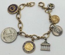 Vintage 12k Gold Charm-Armband