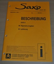 Werkstatthandbuch CITROEN Saxo II Beschreibung  Allgemeine Angaben