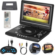 7,8 Zoll Tragbarer DVD Player HD Schwenkbildschirm mit Autoladegerät und Gamepad