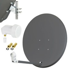MEGASAT Digitale SAT Anlage 80cm Spiegel Schüssel + HD Profi Single LNB 0,1 dB d