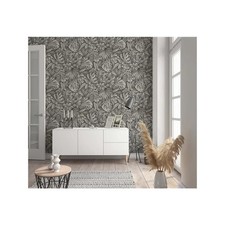 €1,50 qm  1 Ro. Marburg Botanica Vlies Blätter floral taupe grau graphit silber