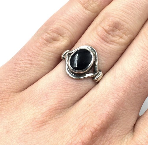 925 silber ring schwarzer onyx - ring,