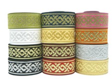 1m Borte Gewebt/Webband Mittelalter/Larp Keltischer Knoten 33mm Breit 