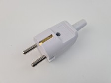 Protekt Schuko Stecker Grau schlagfest mit Knickschutz Thermoplast Stecker IP20