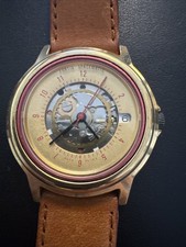 Fortis Harley Ronda Spacematic Swiss Made / Herren Armbanduhr / Gold Lederband